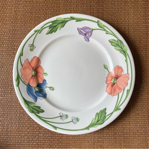 Villeroy & Boch Amapola white Floral 8” salad plate Spring Easter new - Picture 1 of 6